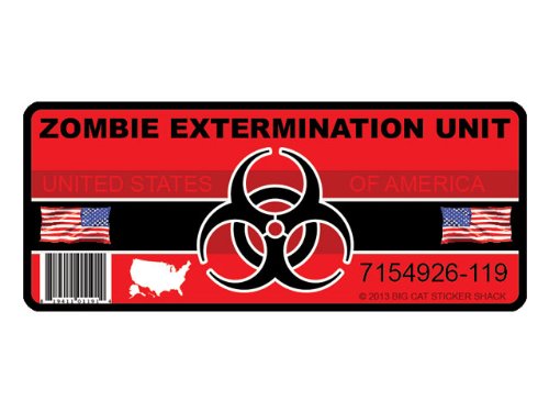 Zombie Extermination Unit (Bumper Sticker) Bumper Stickers, Decals & Magnets