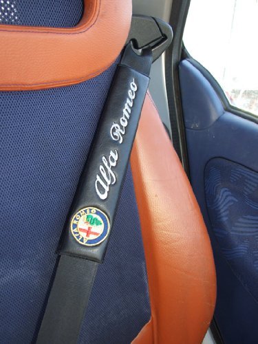Onekool Al1 Black Leather Leatherette Seat Belt Shoulder Pads For Alfa Romeo Seat Belts Onekool Al1