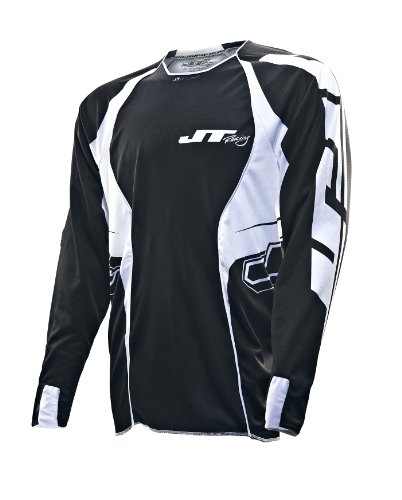 JT Racing USA Evolve Lite Dirt Bike MX Motocross Jersey with Race Graphics (Black/White, X-Large) Jerseys JT Racing USA JT1310J05