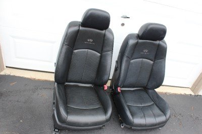 07-08 INFINITI G35 SEDAN 4DR BLACK LEATHER PAIR FRONT SEATS DRIVER & PASSENGER (E.C.A.P) Lighting Nissan