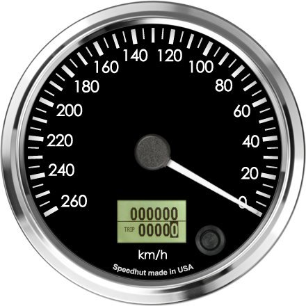 Speedhut 4 Speedometer Gauge 260km/h Metric programmable (Counter Clockwise) Speedometers SpeedHut GRM4-SPEEDO-02-CCW