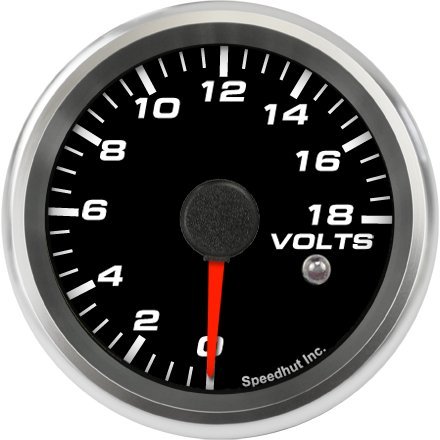 Speedhut 2-5/8 Volt Gauge 0-18V (w/ warning) Voltmeter SpeedHut GR258-VOLT-01