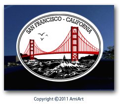 Bumper Stickers, Decals & Magnets AmiArt SAN FRANCISCO -California- CS-2
