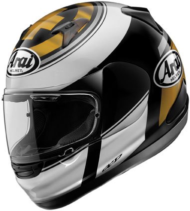 Arai Signet-Q Target Full Face Motorcycle Helmet - White/Gold/Black, XX-Large Helmets Arai 81-7605