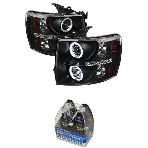 Headlight Assemblies Carpart4u CP4-PD-CS07-CCFL-BK+NUM-H1PW