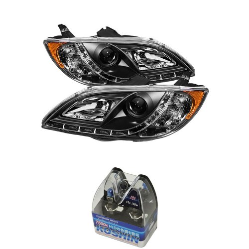 Headlight Assemblies Carpart4u CP4-PD-M304-DRL-BK+NUM-H1PW