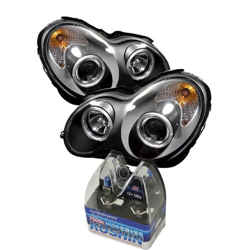 Headlight Assemblies Carpart4u CP4-PD-MBW203-HL-BK+NUM-H7PW