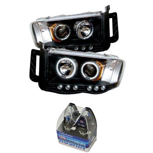 Headlight Assemblies Carpart4u CP4-PD-DR02-CCFL-BK+NUM-H1PW