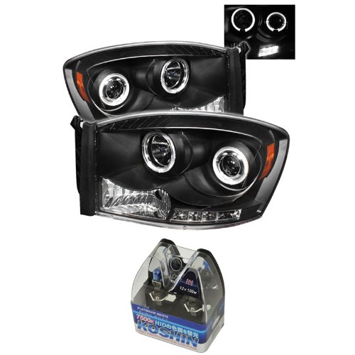 Headlight Assemblies Carpart4u CP4-PD-DR06-HL-BK+NUM-H1PW