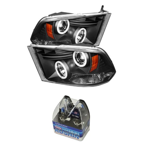 Headlight Assemblies Carpart4u CP4-PD-DR09-CCFL-BK+NUM-H1PW