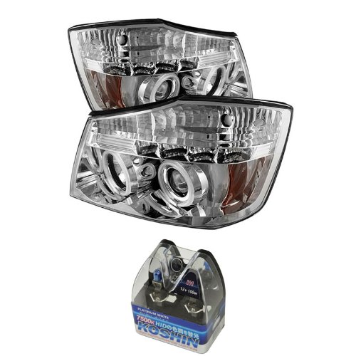 Headlight Assemblies Carpart4u CP4-PD-NTI04-CCFL-C+NUM-9006PW