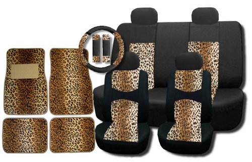 Accessories Unique Imports MESH-TAN-LEOPARD-15PC