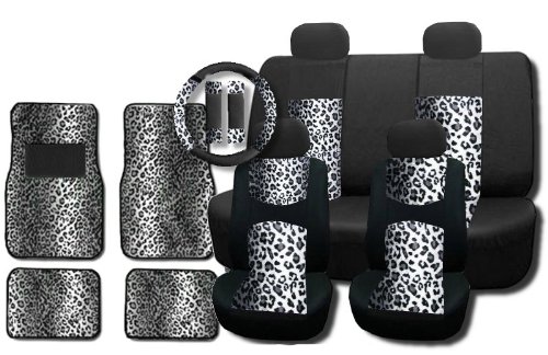 Accessories Unique Imports MESH-GRAY-LEOPARD-15PC