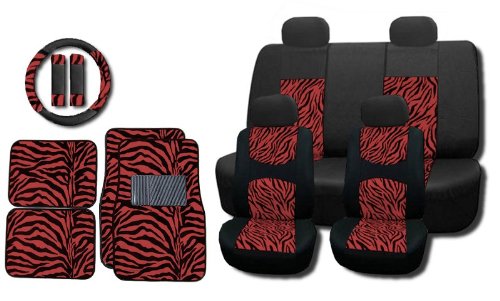 Accessories Unique Imports MESH-RED-ZEBRA-15PC