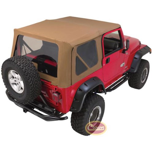 RT Off-Road CT20009T Soft Top Complete Kit Gray DENIM Tinted Windows For 1987-95 Jeep Wrangler With Half Doors Window Tinting Kits RT Off-Road CT20009T