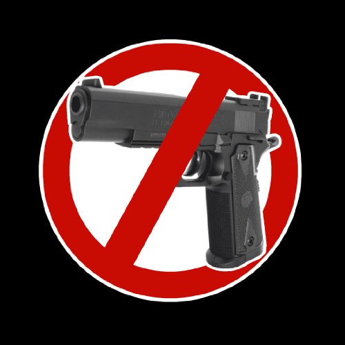 Decals Designer Signs Anti Gun Hand gun - Decal