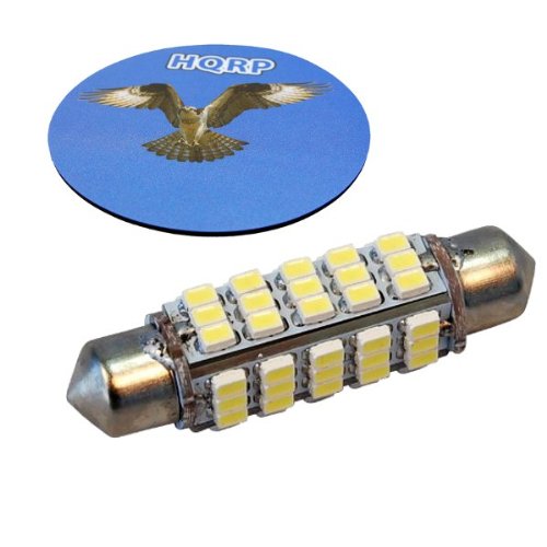 HQRP 360 deg 41mm Festoon 3020SMD 60 LEDs 2.4W 240 Lumen Bulb for Dash Board / Dome Light or Map Lights plus HQRP Coaster Bulbs HQRP 88466101221315