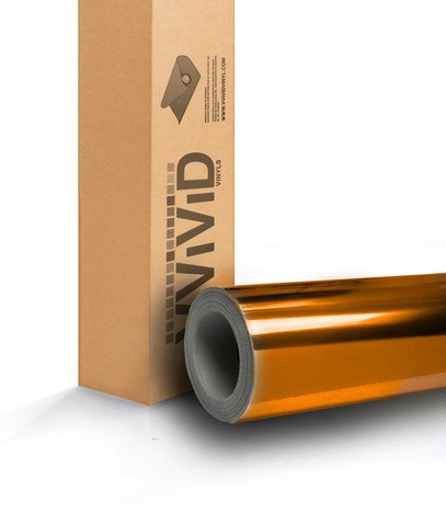 VViViD 7 Gold Chrome Vinyl Wrap with Air Release Technology - 5ft x 1ft Decals VViViD GCR3M01-5ft x 1ft