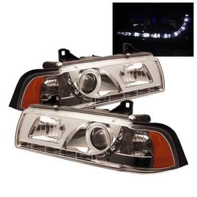 Headlight Assemblies Spyder Auto 444-BMWE36-2D-DRL-C