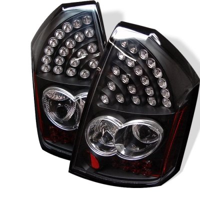 Chrysler 300 2005 06 07 LED Tail Lights - Black Tail Lights Spyder Auto 111-CHR305-LED-BK