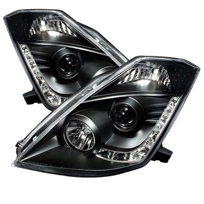 Headlight Assemblies Spyder Auto 444-N350Z02-HID-DRL-BK