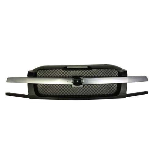 CarPartsDepot 400-151154, W/Body Cladding Grill Grille Raw Black Plastic W/Chrome Mldg GM1200543 19168631 Grilles CarPartsDepot 400-151154