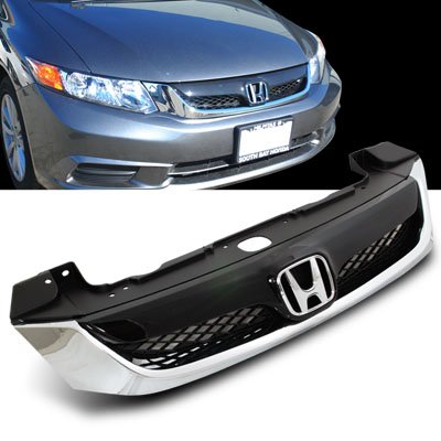 12-13 Honda Civic 4DR Sedan Modulo ABS Front Grill Grille & Brush Guards Remix Custom 2-FG-HDCV124MD-CBK