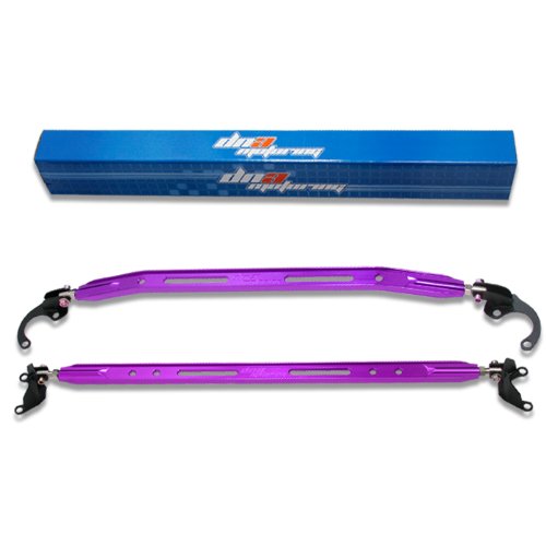 STB-HC88-FU+RU-PP, 40mm Aluminum Purple Powder Coated Chassis Suspension Front Upper Tower Brace with Rear Upper Strut Tie Bar Rod Strut Tower Braces DNA STB-HC88-FU+RU-PP