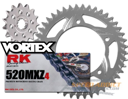 RK Vortex Sil MX Alu QA Chain and Sprocket Kit YZ450F 06-09 / WR450F 07-09, 11 Chain & Sprocket Kits RK Vortex 4042-068Z