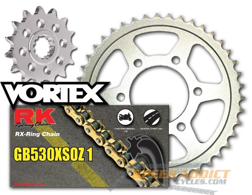 RK Vortex Gld O-Ring Stl OE Chain and Sprocket Kit for YAM FZS10 (FZ1) 06-11 Chain & Sprocket Kits RK Vortex 4102-060WG