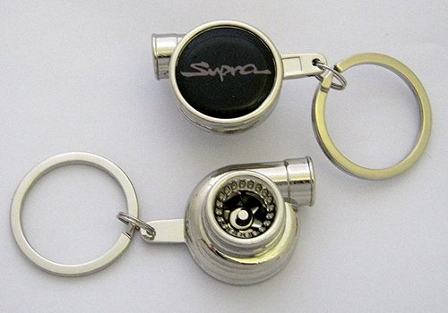 Spinning Turbo Keychain with Toyota Supra Logo Key Chains Boost Keychains