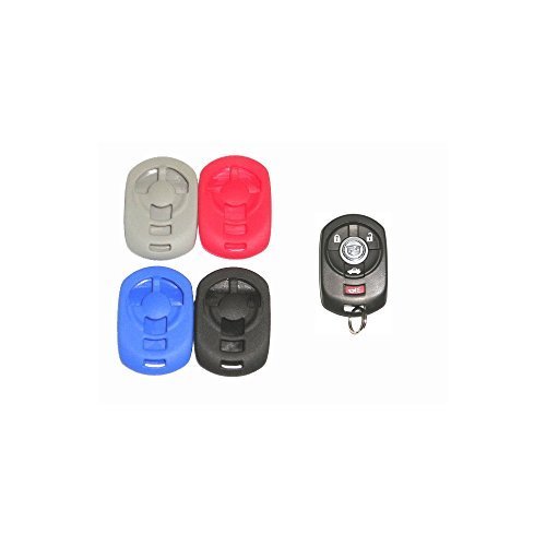 Red Silicone Key Fob Cover Case Smart Remote Pouches Protection Key Chain Fits: Chevy Corvette C6 05-07 Key Chains GMC44.RED.AMZ.V45
