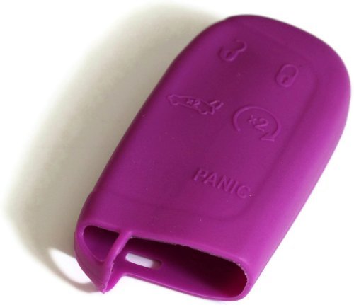 Purple Silicone Key Fob Cover Case Smart Remote Pouches Protection Key Chain Fits: Dodge Journey 11-12 Key Chains DDGA76.PUR.AMZ.A61