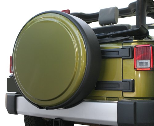 2007-2015 Jeep Wrangler (JK) - 245/75R17 MasterSeries Hard Tire Cover - (Painted Plastic Face Plate with Black Powder Coated Steel Ring) -Commando Green Tire Covers Boomerang MB-JK245-CG