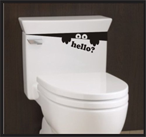 Toilet Monster Hello Bathroom wall art decal sticker funny kids Bumper Stickers, Decals & Magnets Sticker Connection 104