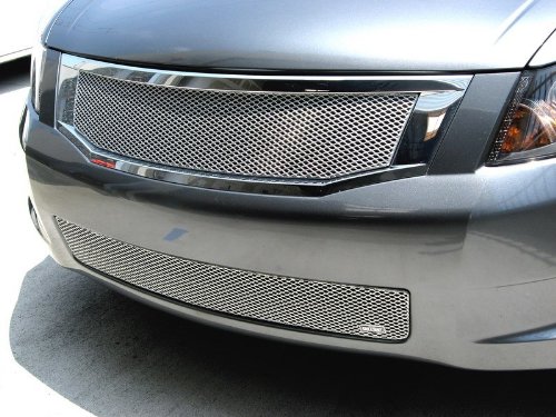 2008-2010 HONDA ACCORD 2DR GRILLE UPPER and LOWER (center only) (Silver Finish) Grilles Grillcraft H1148-49S