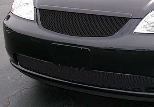 2001-2003 HONDA CIVIC (Non SI Models) GRILLE UPPER and LOWER (Black Finish) Grilles Grillcraft H1119-18B