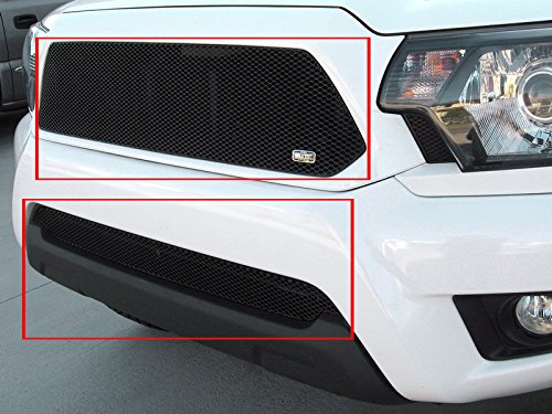 2012-2013 TOYOTA TACOMA GRILLE UPPER and BUMPER INSERT (also fits x-runner mdl) (Black Finish) Grille Inserts Grillcraft T1951-52B
