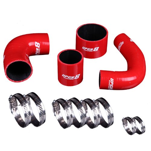 Upgr8 U8919-12 High Performance 4-ply Red Intercooler Silicone Hose Kit Hoses & Hose Clamps UPGR8 U8919-12
