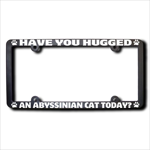 Have You Hugged An ABYSSINIAN Cat Today? License Plate Frame (Thin) Frames James E. Reid Design HYHACTT001
