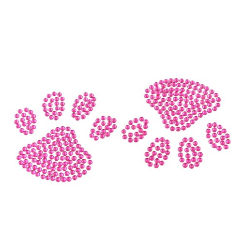 Solid Amaranth Plastic Rhinestone Footprint Shape Truck Car Sticker Decal Bumper Stickers Amico Amico
