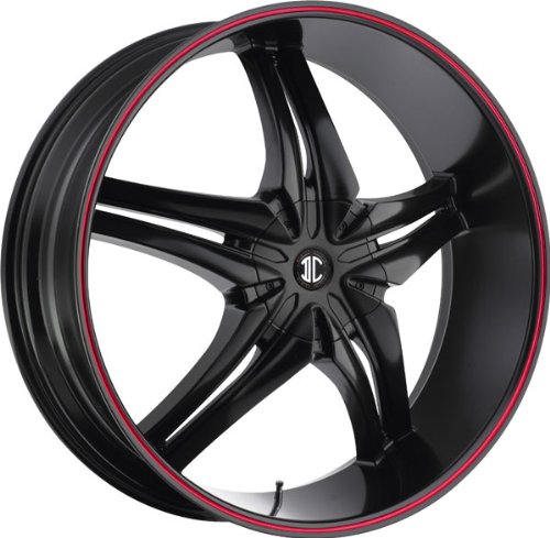 2CRAVE FIERO - no.15 - 22 Inch Rim x 9.5 - (5x115/5x4.75) Offset (15) Wheel Finish - satin black with red stripe Car 2Crave Fiero N15-2295Q15JR