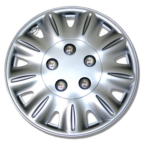 TuningPros WSC-029S15 Hubcaps Wheel Skin Cover 15-Inches Silver Set of 4 Hubcaps TuningPros WSC-029S15