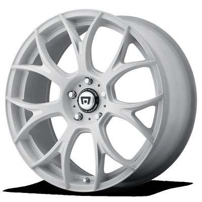 MOTEGI MR126 Matte White With Milled Accents 19 x 8.5, (Blank, Blank) Car Motegi Racing MR12698500432