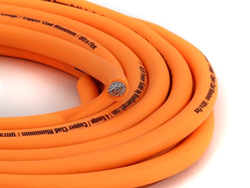 KnuKonceptz KCA Kandy Kable Neon Orange 8 Gauge Power Wire (Sold in 20 foot increments) Power & Ground Cable KnuKonceptz KCA-N8-ORG