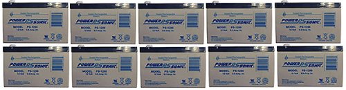 12V 9Ah BATTERY APC XS BX1500LCD RBC109 - 10 Pack Batteries Powersonic PS-1290MP10