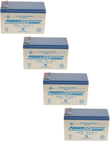 12V 7Ah NP7-12 NPX-35 PC7.2-12F1 RX501N UB12070 DB127 ES6512 SLA Battery - 4 Pack Batteries Powersonic PS-1270MP4
