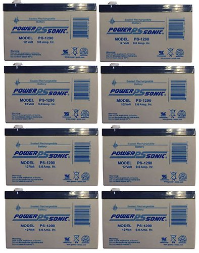 12V 9AH RBC12 RBC26 RBC27 APC UPS SLA Replacement Battery - 8 Pack Batteries Powersonic PS-1290MP8