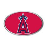 Anaheim Angels Oval COLOR Chrome Auto Emblem Decal Los Angeles Baseball Emblems www.FanNut.com Oval Color Emblem