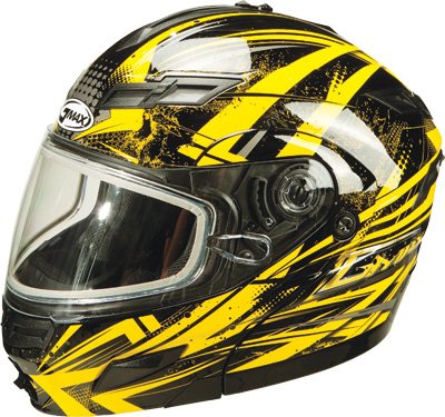 GM54 SNOW BLK/YLW/SIL XXXL, GMAX Part Number: 72-62453X-PS, Stock photo - actual parts may vary. Racing Helmets & Accessories